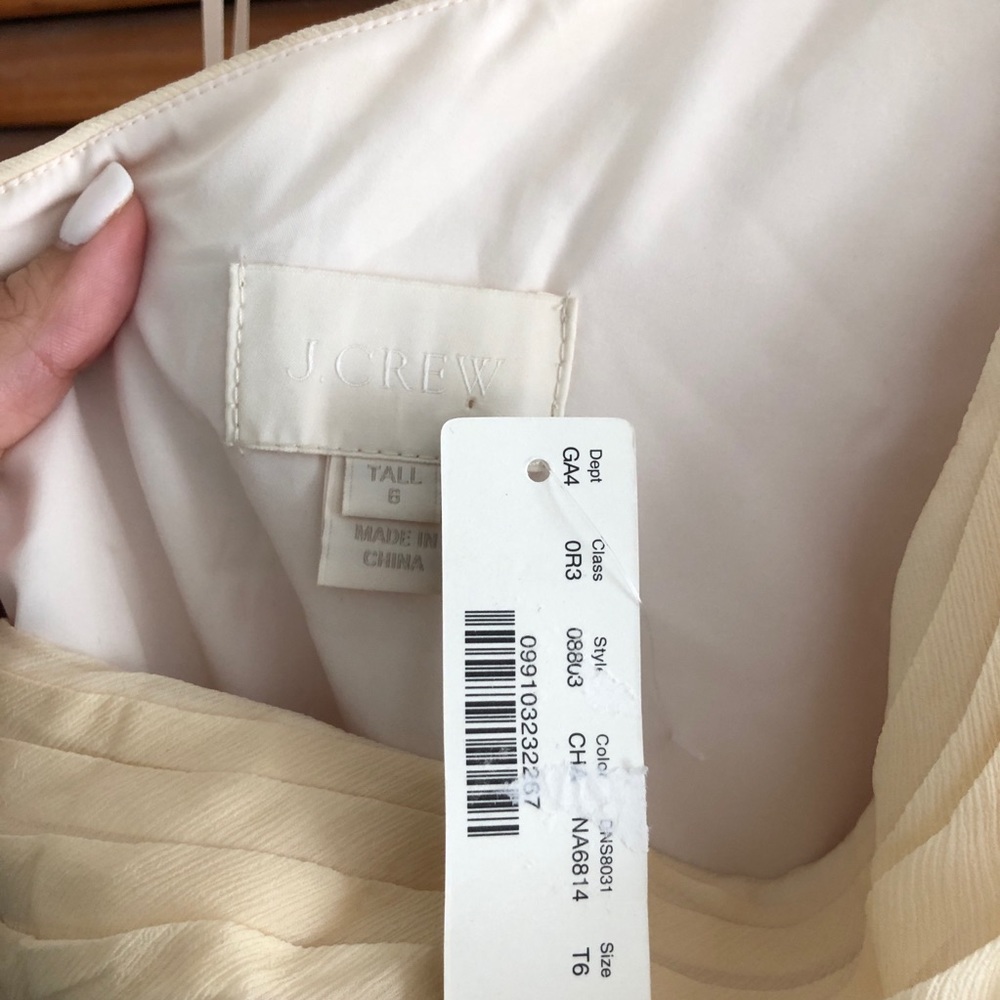 NEW J. Crew Chiffon Silk Kylie Dress Champagne Size 6 Tall (T6) - Picture 5 of 7